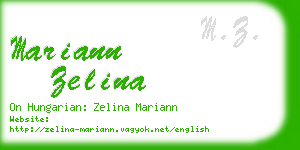 mariann zelina business card